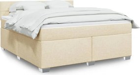 vidaXL Κρεβάτι Boxspring με Στρώμα Κρεμ 180x200 εκ. Υφασμάτινο