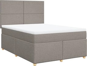 vidaXL Κρεβάτι Boxspring με Στρώμα Taupe 140x190 εκ. Υφασμάτινο