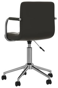 Καρέκλα Γραφείου Περιστρεφόμενη Μαύρη από Συνθετικό Δέρμα - Μαύρο