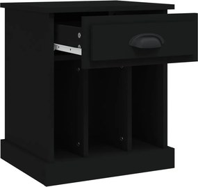 vidaXL Κομοδίνα 2 τεμ. Μαύρα 43 x 36 x 50 εκ.