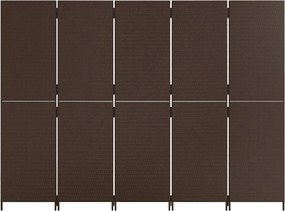vidaXL Διαχωριστικό Δωματίου 5 Πάνελ Καφέ από Συνθετικό Ρατάν