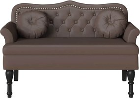 vidaXL Καναπές Chesterfield Καφέ 120,5 x 65 x 75 εκ. Τεχνητό Δέρμα