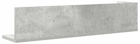 Ράφια τοίχου 2 τεμάχια Μπετόν Γκρι 75x16,5x16,5 cm Ξύλο μηχανής - Γκρι