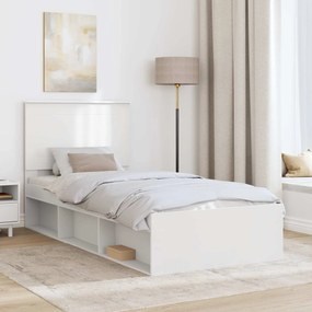 vidaXL Σκελετός Κρεβατιού Λευκό 75 x 190 cm Στερεά ξυλεία πεύκου