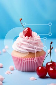 Intra Συλλεκτικό Ξύλινο Παζλ Plywood  4mm - Λαχταριστό cupcake με κεράσι από πάνω Σε Ξύλινο Κουτί - Διαστάσεις: 10x10 cm – 25 κομμάτια