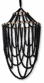 Ceiling Light S Line 110cm Κρεμαστό Χειροποίητο Με Ξύλινες Μαύρες Χάντρες SS26-0071