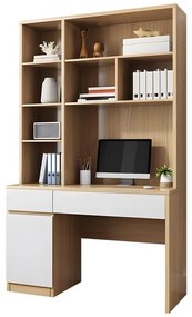 Pertin melamine work desk in white-natural shade 120x60x195cm 120x58x195 εκ.