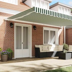 vidaXL Αναδιπλούμενη τέντα Πράσινο και Λευκό 500 x 350 εκ