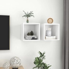 vidaXL Ντουλάπια Τοίχου 2 τεμ. Λευκά 37 x 37 x 37 εκ. από Επεξ. Ξύλο