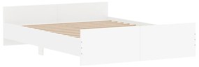 vidaXL Πλαίσιο Κρεβατιού με Κεφαλάρι & Ποδαρικό Λευκό 150 x 200 εκ.