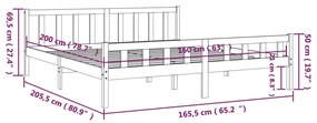 ΠΛΑΙΣΙΟ ΚΡΕΒΑΤΙΟΥ 160 X 200 ΕΚ. ΑΠΟ ΜΑΣΙΦ ΞΥΛΟ 810689