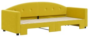 vidaXL Καναπές Κρεβάτι Συρόμενος Κίτρινος 80 x 200 εκ. Βελούδινος