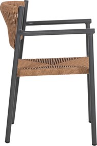 ΠΟΛΥΘΡΟΝΑ ΑΛΟΥΜΙΝΙΟΥ STER HM5786.12 ΑΝΘΡΑΚΙ-ΣΥΝΘ.RATTAN ΜΠΕΖ 55,5x53x78Υεκ.