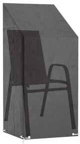 Καλύμματα Καρέκλας με 8 Κρίκους 2 τεμ 65x65x110/150 εκ Πολυαιθ. - Μαύρο