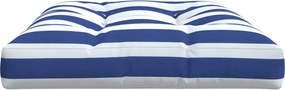 vidaXL Μαξιλάρι Παλέτας Μπλε &amp; Λευκό Ριγέ 120 x 80 x 12 εκ. Υφασμάτινο