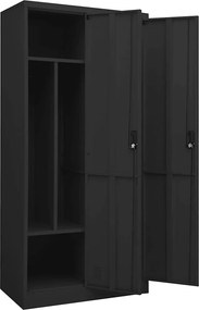 vidaXL Ντουλάπα Ανθρακί 80 x 50 x 180 εκ. Ατσάλινη