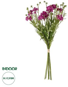 GloboStar® Artificial Garden PURPLE CHRYSANTHEMUM BOUQUET 21329 Τεχνητό Διακοσμητικό Μπουκέτο Μωβ Χρυσάνθεμο Y50cm