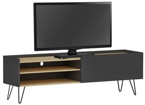 Tv stand Veronica in dark grey-natural 120x33x49,5cm 120x33x49.5 εκ.