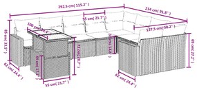 vidaXL Σετ Καναπέ Κήπου 10 τεμ. Μπεζ Συνθετικό Ρατάν με Μαξιλάρια