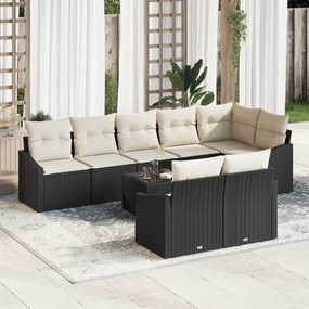vidaXL Σετ 8 Τεμαχίων Κήπου  με Μαξιλάρια Καφέ Πολυ-Ρατάν