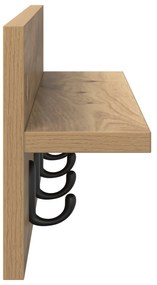 vidaXL Τοίχου Κρεμάστρα με ράφι artisan δρυς 60 x 10.5 x 18 εκ