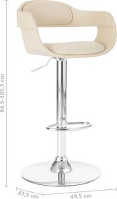 vidaXL Σκαμπό Μπαρ Λευκό από Συνθετικό Δέρμα