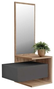 Έπιπλο Εισόδου Με Καθρέπτη Meara HM8984.11 49,1x31,3x90cm Sonoma-Grey Μελαμίνη