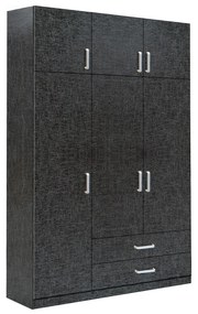Ντουλάπα ArteLibre BENGTA Μαύρο Μοριοσανίδα 150x60x240cm-14370141