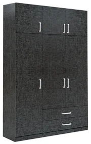 Ντουλάπα ArteLibre BENGTA Μαύρο Μοριοσανίδα 150x60x240cm-14370141