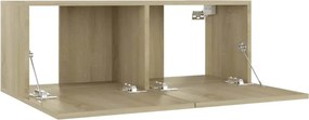vidaXL Έπιπλο Τηλεόρασης 3 Τεμαχίων Sonoma Δρυς από Επεξ. Ξύλο