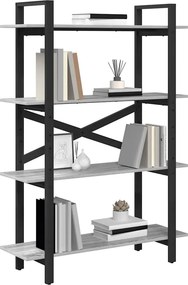vidaXL Ράφι Βιβλίων Γκρίζο Σονομα 100 x 33,5 x 140 εκ