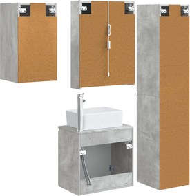 vidaXL Σετ Ντουλαπιών Μπάνιου 5 pcs Γκρι Σκυροδέματος