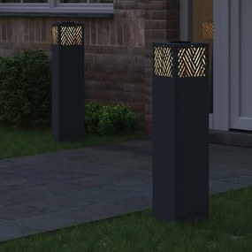 vidaXL Ηλιακό LED Φως Δρόμου 2 pcs Ανθρακί Κρύο Ρολαρισμένο Χάλυβα