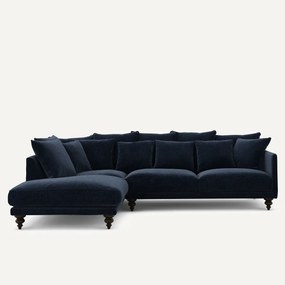 Γωνιακός καναπές από βελούδινο chenille, Lazare