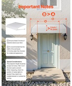 VEVOR Window Awning Door Canopy 48x42 in Aluminum Alloy Front Door Awnings