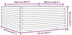 Ζαρντινιέρα Κήπου 110x110x49,5 εκ από Μασίφ Ξύλο Πεύκου - Καφέ