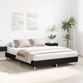 vidaXL Κρεβάτι Μαύρος Δρυός 140x200 εκ. από κατασκευασμένο ξύλο