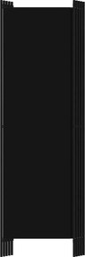 vidaXL Διαχωριστικό Δωματίου με 5 Πάνελ Μαύρο 250 x 180 εκ.