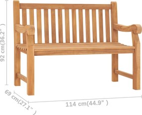 vidaXL Παγκάκι Κήπου 114 εκ. από Μασίφ Ξύλο Teak