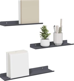 vidaXL Πλωτό ράφι Επιτοίχιο 3 pcs Ανθρακί 40 x 9 x 2,5 εκ Ατσάλι