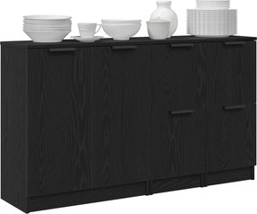 vidaXL Πλαϊνό γραφείο 3 pcs Μαύρη Οξυά Επεξεργασμένο ξύλο