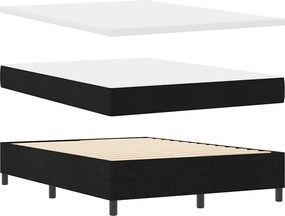vidaXL LED Κρεβάτι με βάθρο με στρώμα Μαύρο 160 x 200 cm ύφασμα