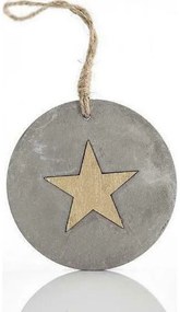 Magic Christmas Στολίδι Αστέρι Γύψινο 8x8x0.7cm Γκρι 600-43811