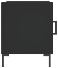 Κομοδίνα 2 τεμ. Μαύρα 40 x 40 x 50 εκ. από Επεξεργασμένο Ξύλο - Μαύρο