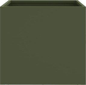 vidaXL Ζαρντινιέρα Λαδί 32x30x29 εκ. από Χάλυβα