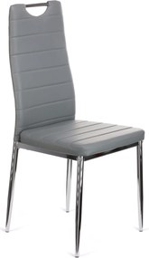 Καρέκλα Tonia PU γκρι-πόδι χρωμίου 52x43x96