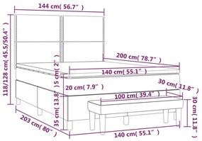 ΚΡΕΒΑΤΙ BOXSPRING ΜΕ ΣΤΡΩΜΑ ΑΝΟΙΧΤΟ ΓΚΡΙ 140X200 ΕΚ. ΒΕΛΟΥΔΙΝΟ 3137785