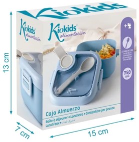 Δοχείο Φαγητού Kiokids Blue με Κουταλάκι 750ml