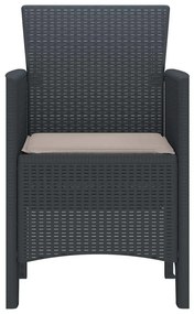 vidaXL Καρέκλα Κήπου 4 pcs Ανθρακί 53 x 49 x 85 εκ. PP