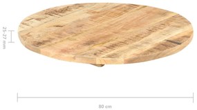 vidaXL Επιφάνεια Τραπεζιού Στρογγυλή 25-27 χιλ. 80 εκ. Ξύλο Μάνγκο